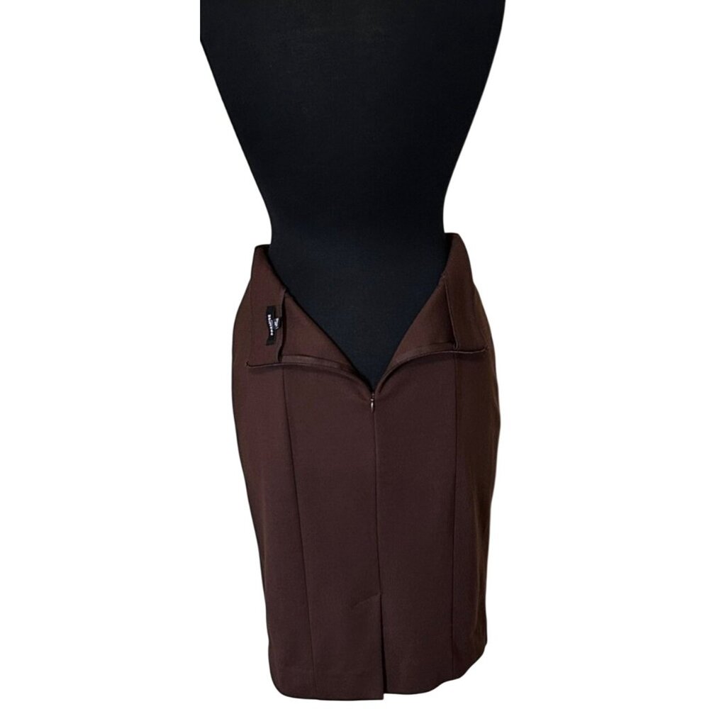 Premise Petite Brand Brown Pencil Skirt Polyester Rayon Blend Women's Size 8P - Picture 3 of 15